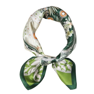 Green tone 100% Mulberry Silk Square Scarf