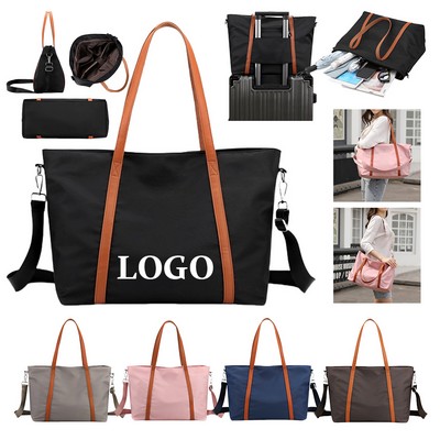 Nylon and Leather Crossbody Shoulder Bag