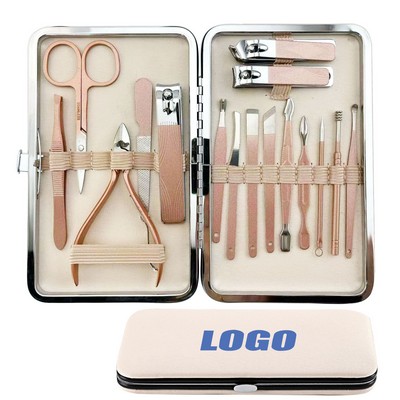 16" 1 Manicure Sets w/Rose Gold Case