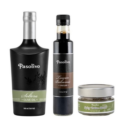 Soltera Extra Virgin Olive Oil & Tuscan Balsamic 500mL & Spicy Italian Spice Blend 1.2oz