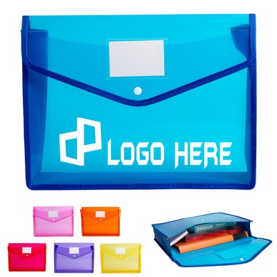 A4 Size Document Storage Bag W/ Snap Button