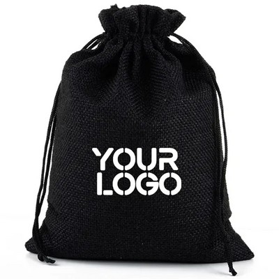 Breathable Eco-Friendly Natural Linen Fabric Drawstring Storage Pouch