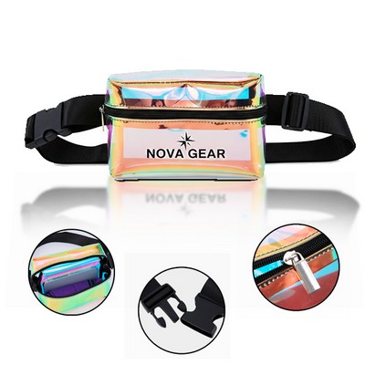 Vibrant Holographic TPU Makeup Belt Bag