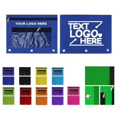 3-Ring Binder Pencil Pouch With Zipper