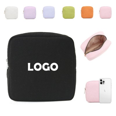 Corduroy Pouch With Large Capacity