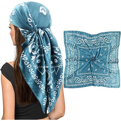 35" x 35" Silk Like Bandana Head Scarf Square Scarf Neck Scarves Handbags Wrapping #1