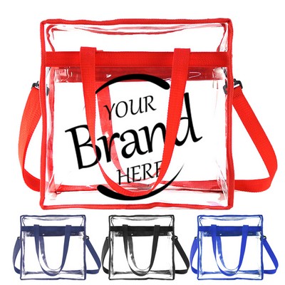 Zipper Closure PVC Crossbody Tote Bags