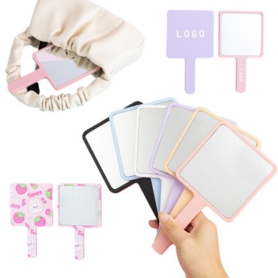Customizable Square Handheld Makeup Mirror