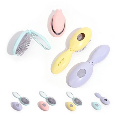 2-in-1 Collapse Mirror Airbag Massage Comb