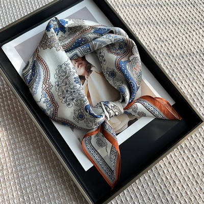 Custom 26" x 26" 100% Mulberry Silk Neck Scarf Silk Satin Handbag Wrap