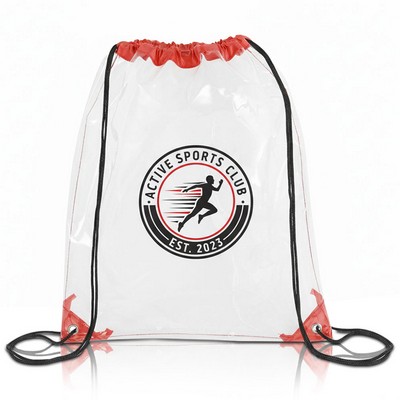 Clear Drawstring Cinch Backpack 14" X 17"