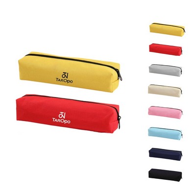 9" Oxford Fabric Pencil Case W/ Black Zipper