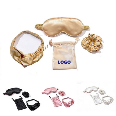 4Pcs Silk Sleep Masks Satin Headband