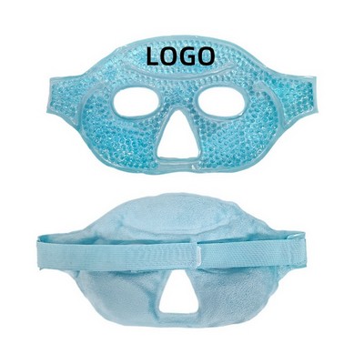 Reusable Gel Beads Hot/Cold Pack Face Mask w/Plush Backing