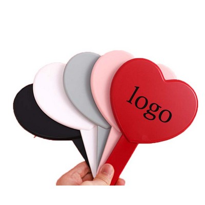 Heart Shape Handheld Makeup Mirror