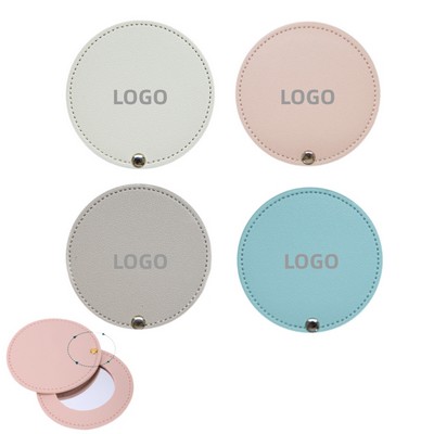 PU Round Rotating Compact Mirror