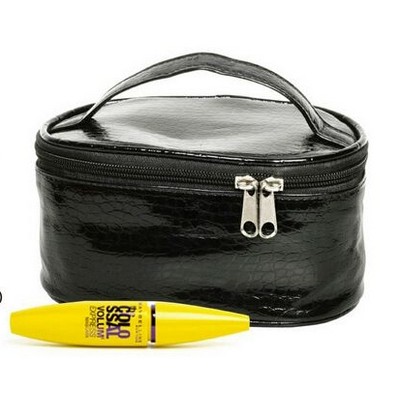 Deluxe Croc Skin Vinyl Cosmetic Case w/ Handle