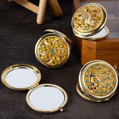 Gold Foldable Vintage Makeup Mirror