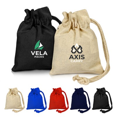Single Cord Cotton Canvas Drawstring Pouch