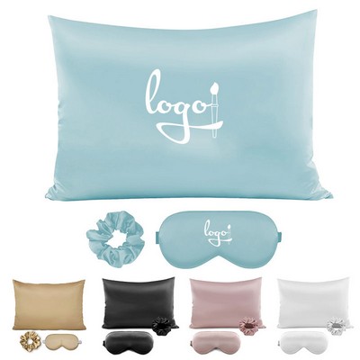 Silky Satin Pillow Covers with Hidden Zipper Set of 3