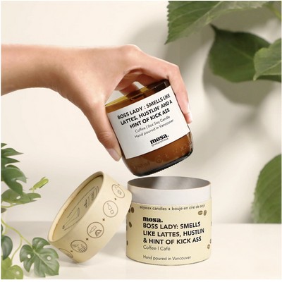 Coffee Scented Soy Candle – 8oz Recycled Glass Promotional Candle