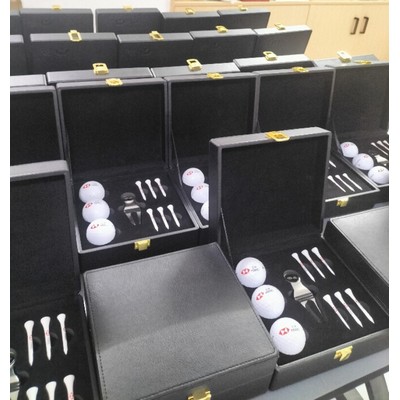 PU Leather Wooden Box Business Golf Gift Set