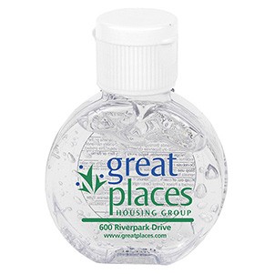 "CirPal" 1 oz Compact Hand Sanitizer Antibacterial Gel in Round Flip-Top Squeeze Bottle