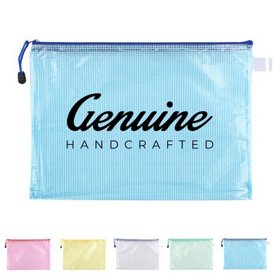 Pvc Zippered Mesh File Pouch