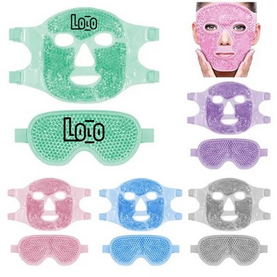 Gel Bead Hot Cold Eye Mask & Face Wrap Set