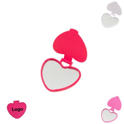 Compact Foldable Heart-Shaped Mirror