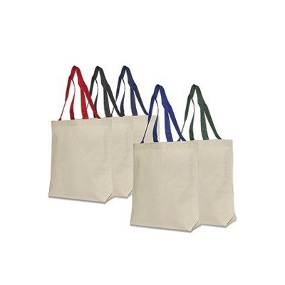Liberty Bags® Marianne Canvas Tote Bag w/ Gusset & Colored Handles