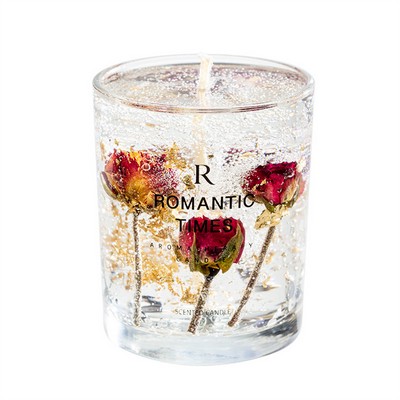 Flower Jelly Wax Essential Oil Aromatherapy Candle In Glass Cup