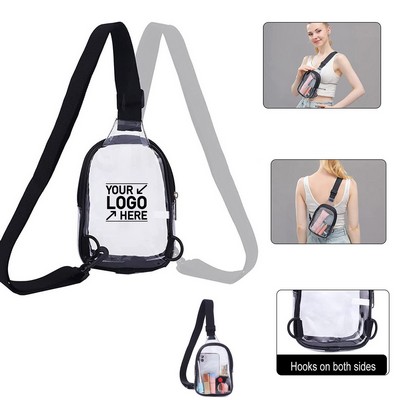 Transparent Sling Crossbody Backpack with Adjustable Straps
