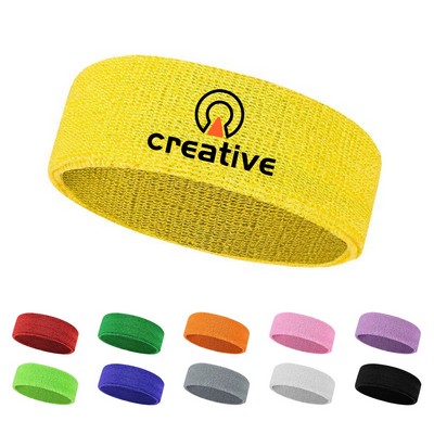 Embroidery Terry Sports Sweat Headband