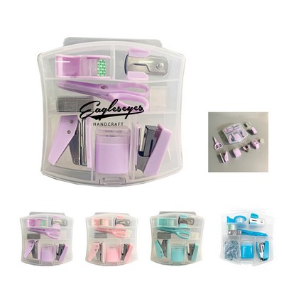 Mini Desktop Stapler Set with Clear Box