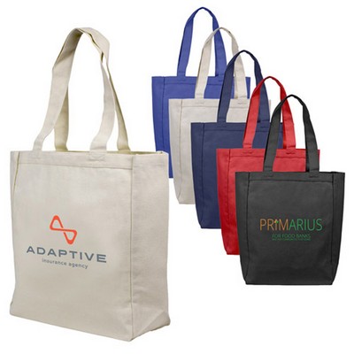 Cotton Canvas Shopping Tote with Full Gusset