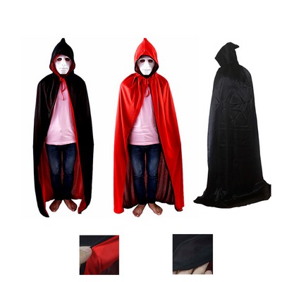 Double-sided Black Red Halloween Cape