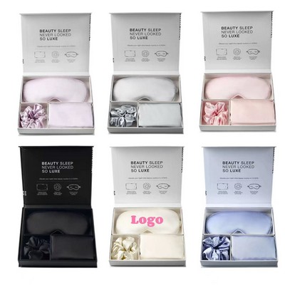 Satin Sleep Set (3-Piece): Eye Mask, Headband, Pillowcase