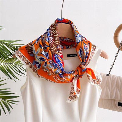 Custom 27.5" x 27.5" Silk Like Neck Scarf Women's Fashion Headband