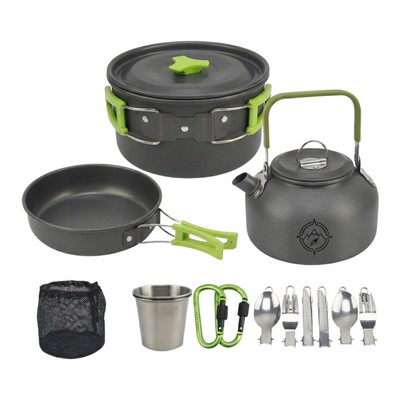 Portable Camping Cookware And Kettle Set
