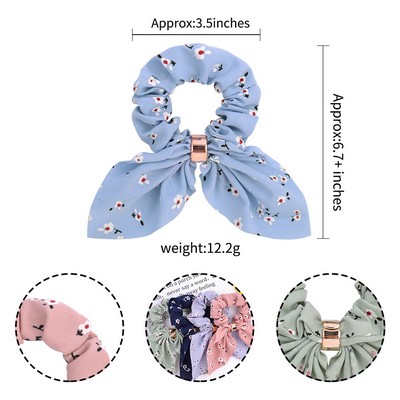 Full-Color Promotional chiffon Hair Scrunchie With Bow