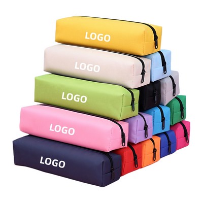 8 1/2" Solid Color Oxford Cloth Pencil Case