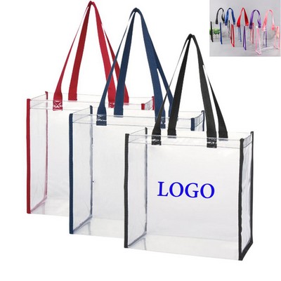 12x12 Transparent PVC Shopper Beach Tote Bags