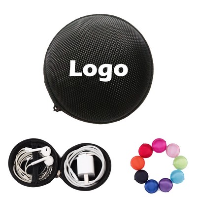 EVA Round Zipper Earphone Case