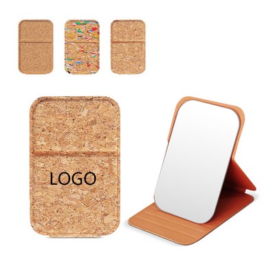 Cork Foldable Adjustable Makeup Mirror