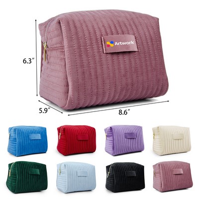 Soft Velvet Travel Cosmetic Bag