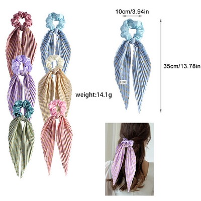 Hand Pleated High Stretch Ribbon Scrunchies