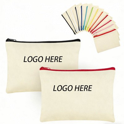 Cotton Canvas Zipper Pouch