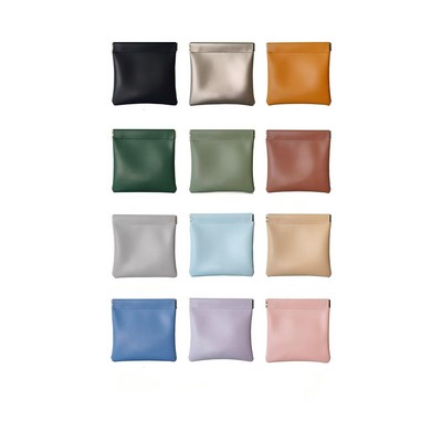 Squeeze Top PU Leather Coin Purse