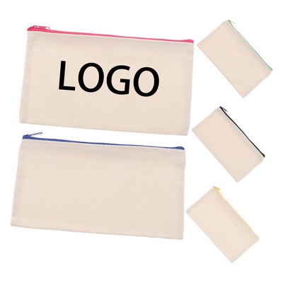 Cotton Canvas Zipper Pouch